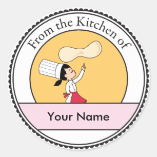 Pizza-Kochs-Kunst Runder Aufkleber