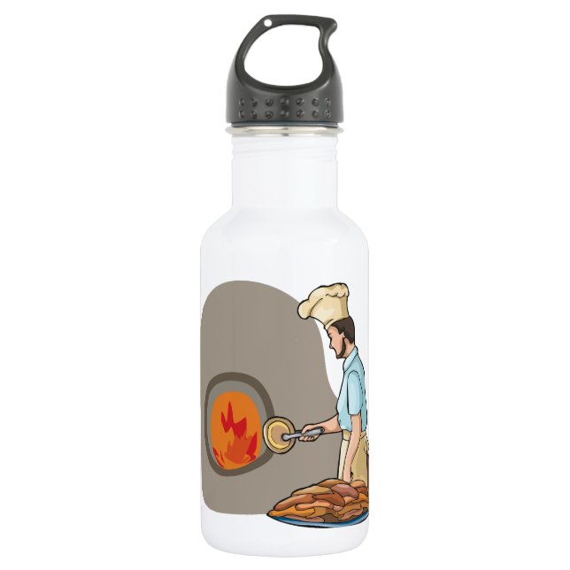 Pizza-Kochs-Wasser-Flasche Edelstahlflasche (Vorderseite)