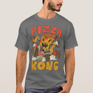 Pizza Kong Cool Fun Kaiju Retro Cartoon Art T-Shirt