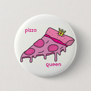 Pizza-Königin-Knopf Button