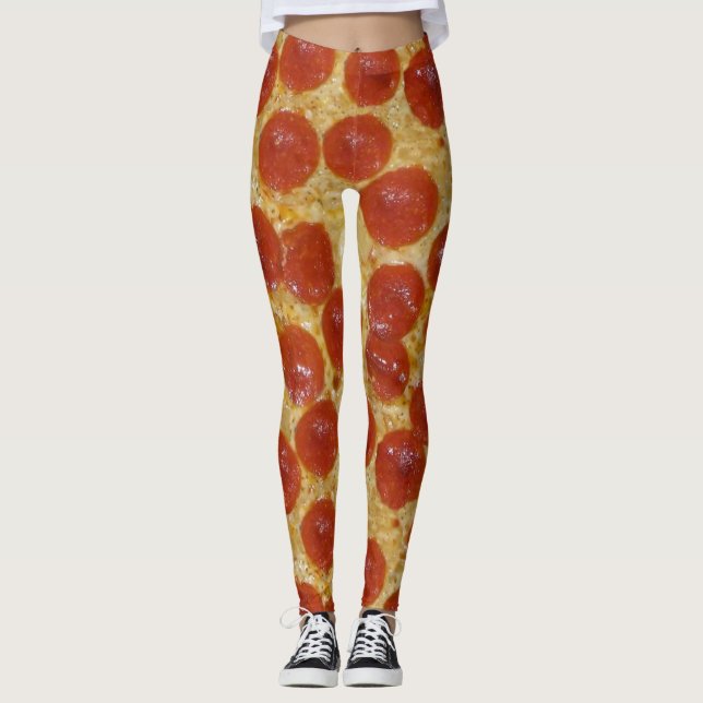Pizza-Leggings mit Pfefferoni Leggings (Vorderseite)