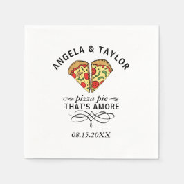 Pizza Liebe Trendy Wedding Monogram Date Serviette