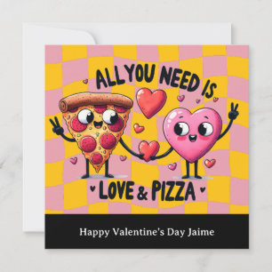 Pizza-Liebe Valentinstag Postkarte