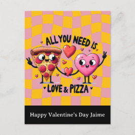 Pizza-Liebe Valentinstag Postkarte
