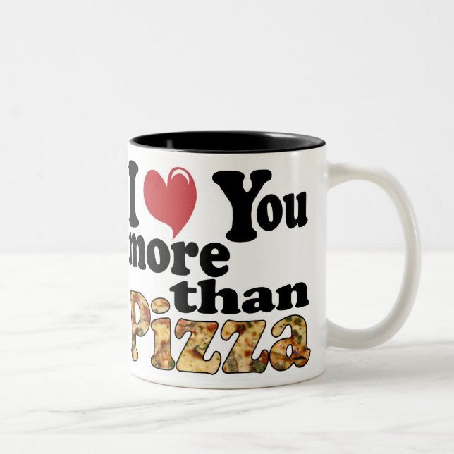 Pizza-Liebe Zweifarbige Tasse (Rechts)