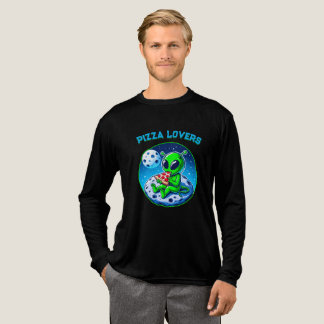 Pizza-liebende Alien auf dem Mond | Spaß kosmisch Tri-Blend Shirt