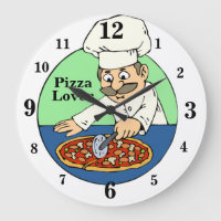 Pizza-Liebhaber-Küchen-Uhr mit Zahlen
