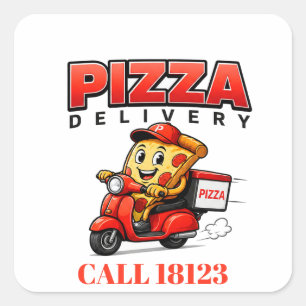 🍕 Pizza-Lieferpersonal Uniform Crew 🍕 Quadratischer Aufkleber