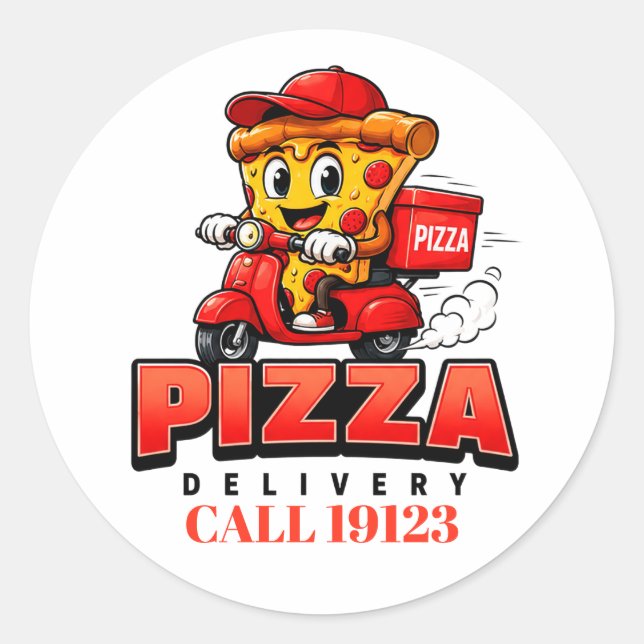 🍕 Pizza-Lieferteam-Uniform Personal 🚚 Runder Aufkleber (Vorderseite)
