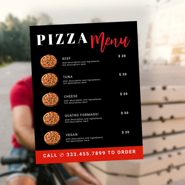 Pizza-Lieferungsvorlagenmenü Flyer (Von Creator hochgeladen)