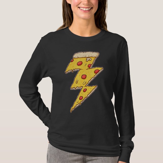 Pizza Lightning Pizza Eating Italian Food Pizza Fa T-Shirt (Vorderseite)