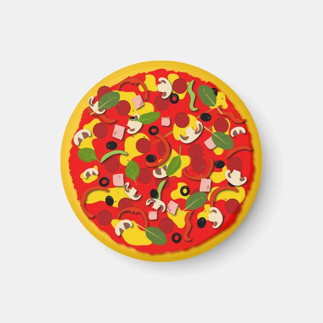 Pizza Lover farbenfroh Magnet (Vorne)