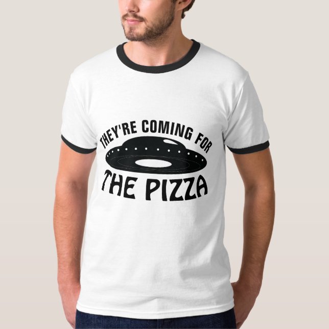 PIZZA LOVER FLYING SAUCER T - SHIRT (Vorderseite)