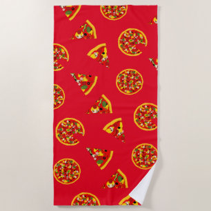 Pizza Lover Fun Food Pattern Strandtuch