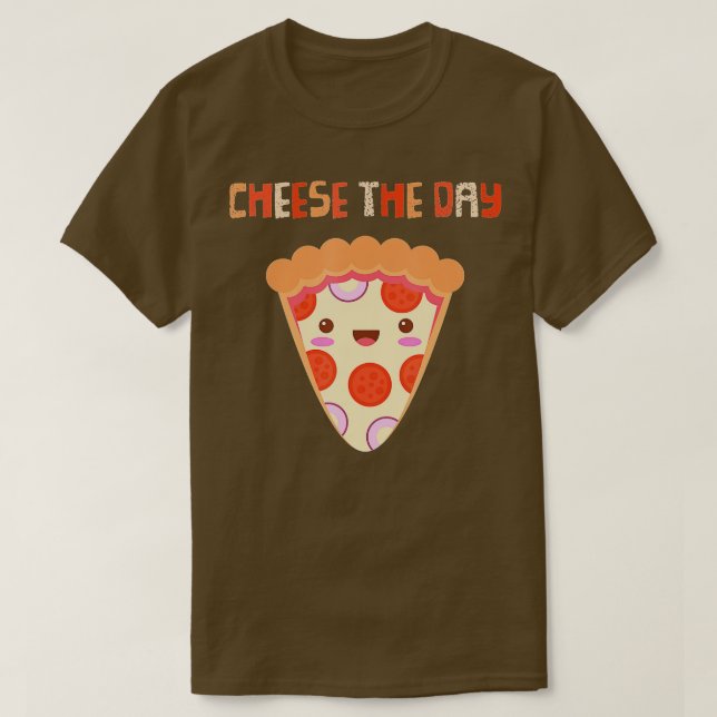 Pizza Lover Käse The Day Funny Pepperoni Slice D T-Shirt (Design vorne)