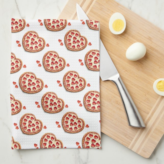 Pizza Lover Pattern  Geschirrtuch (Viertel Falte)