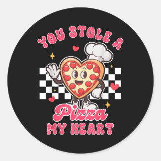 Pizza Lover Valentine's Day Sie gestohlen eine Piz Runder Aufkleber