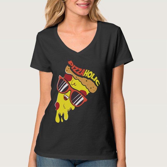 Pizza Lovers I Fast Food Pizzaholic I I Love Pizza T-Shirt (Vorderseite)