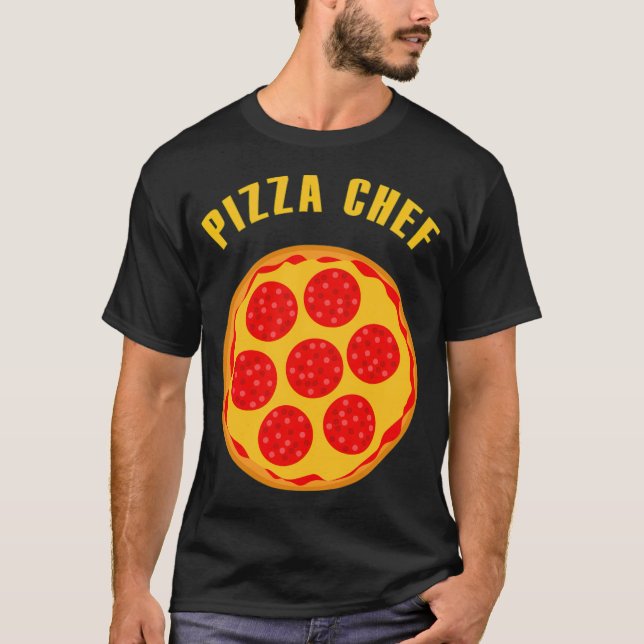 Pizza-lustiger Koch T-Shirt (Vorderseite)