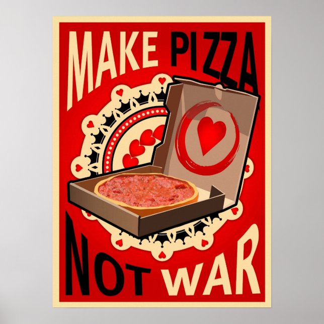 Pizza machen, nicht Krieg, Poster (Vorne)