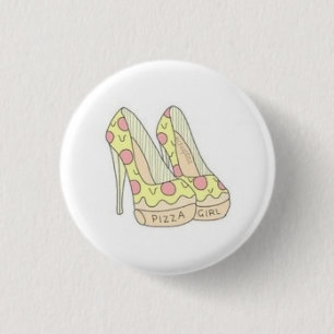 Pizza-Mädchen-Heels-//-Standard, 2 ¼ Zoll-runder Button