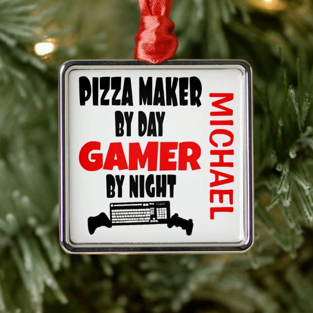 Pizza Maker Lieben Spielen von Videospielen Ornament Aus Metall (Baum)