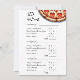 Pizza Making Contest Scorecard Printable Einladung
