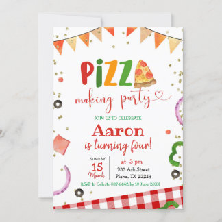 Pizza Making Party Geburtstag Einladung