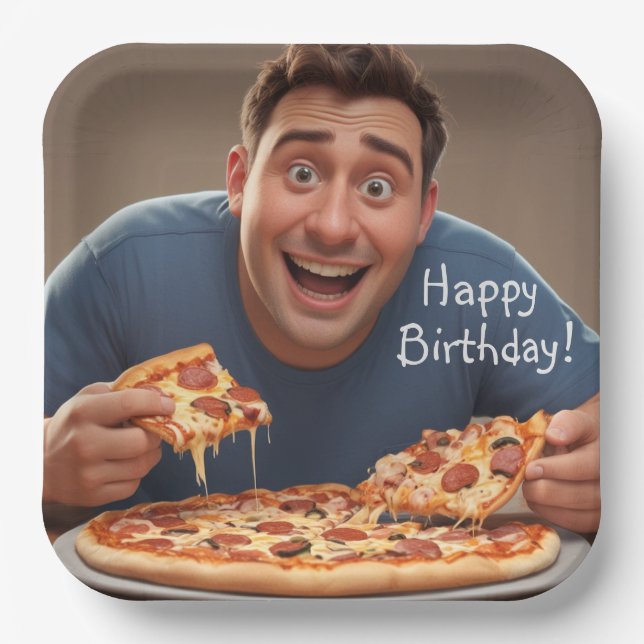 Pizza Man Pappteller (Vorderseite)