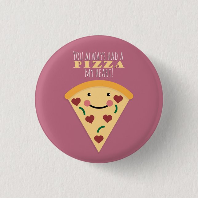 Pizza mein Herz Button (Vorderseite)