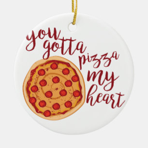 Pizza mein Herz Keramik Ornament
