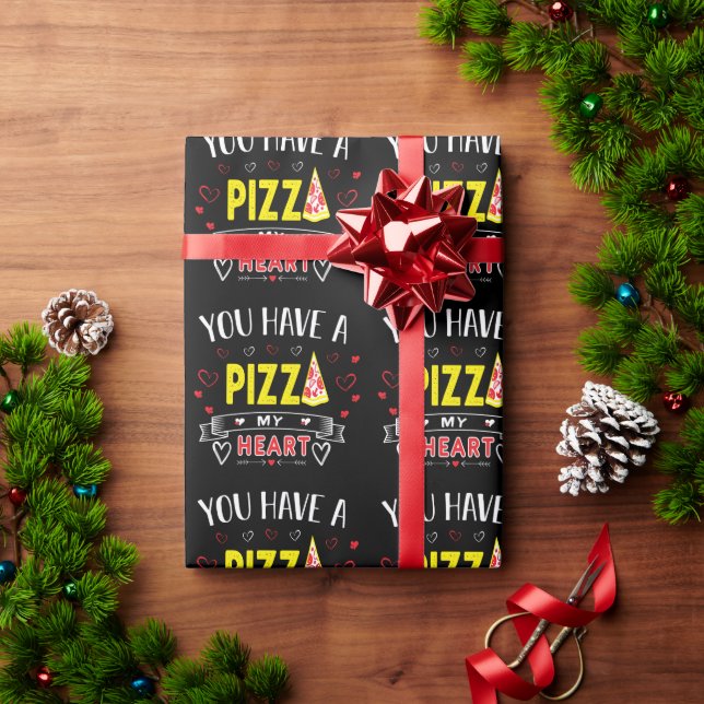 Pizza mein Herz Romantisches Zitat Geschenkpapier (Feiertagsgeschenk)