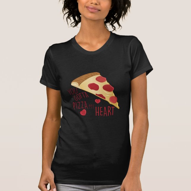 Pizza mein Herz T-Shirt (Vorderseite)