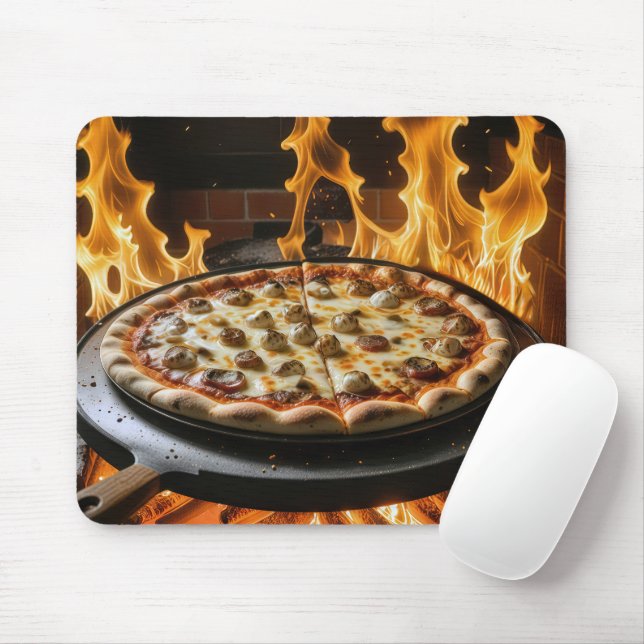 Pizza mit Holzofen Mousepad (Mit Mouse)