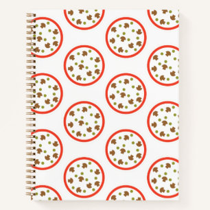 Pizza mit Mushrooms Fun Niedlich Fast Food Cartoon Notizbuch