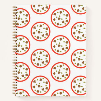 Pizza mit Mushrooms Fun Niedlich Fast Food Cartoon Notizbuch