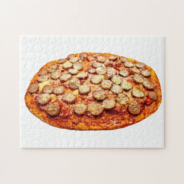 Pizza mit Pepperoni und Wurst Puzzle (Horizontal)