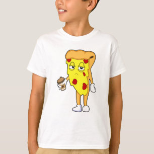 Pizza mit Salami Chee & Kaffee T-Shirt