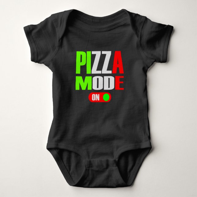 Pizza mode On Funny Apparel Eat Gift Idea Baby Strampler (Vorderseite)