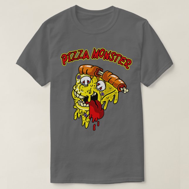 Pizza Monster Funny Pizza Lover Geschenk T-Shirt (Design vorne)