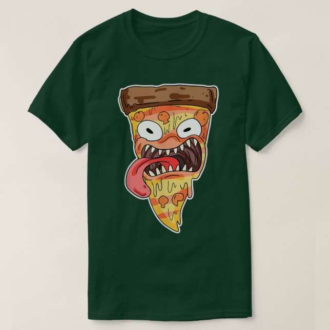 Pizza-Monster und Pizza-Freak T-Shirt (Design vorne)