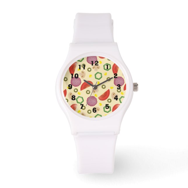 Pizza Muster 2 Armbanduhr (Vorderseite)