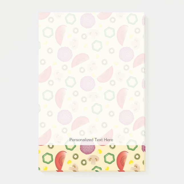 Pizza-Muster 2 Post-it Klebezettel (Vorderseite)