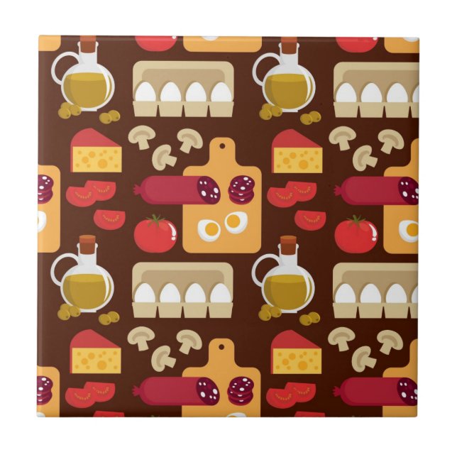 Pizza-Muster Fliese (Vorderseite)