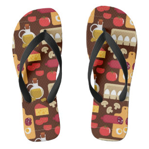 Pizza-Muster Flip Flops