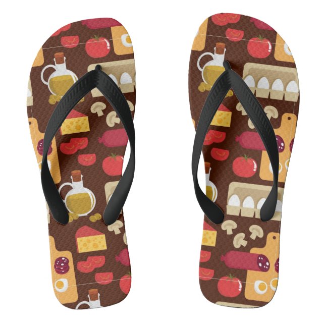 Pizza-Muster Flip Flops (Fußbett)