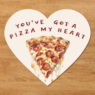 Pizza My Heart Lustiger Valentinstag Herz-Aufkleber