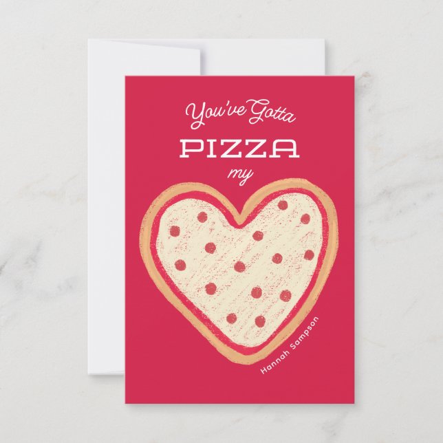 Pizza My Heart Pizza Klasse Valentine Einladung (Vorderseite)
