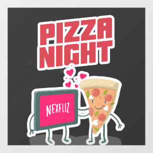 Pizza Nacht Fensteraufkleber