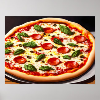 Pizza nah-up Fotografie Poster